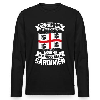 Vacances Sardaigne Italie Sardegna Cadeau - T-shirt manches longues Premium bio Homme - noir - Devant - Nico (187cm)