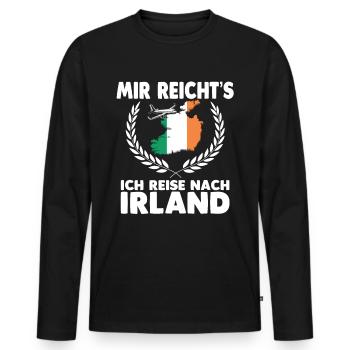 Mir reichts ich reise nach IrlandMir reichts ich r - Männer Premium Bio Langarmshirt - Schwarz - Vorne - Nico (187cm)