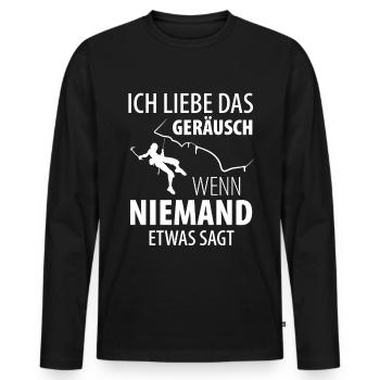 Eisklettern Eiskletterer Eispickel - Männer Premium Bio Langarmshirt - Schwarz - Vorne - Nico (187cm)