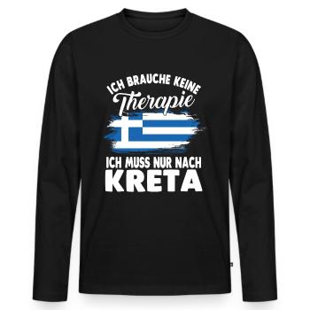 I don't need therapy I just need to go to Crete - Men's Premium Organic Long Sleeve Shirt - black - Front - Nico (187cm)