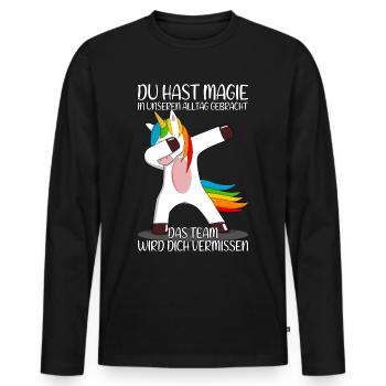 Neuer Job Jobwechsel Abschied Abschiedsgeschenk - Männer Premium Bio Langarmshirt - Schwarz - Vorne - Nico (187cm)