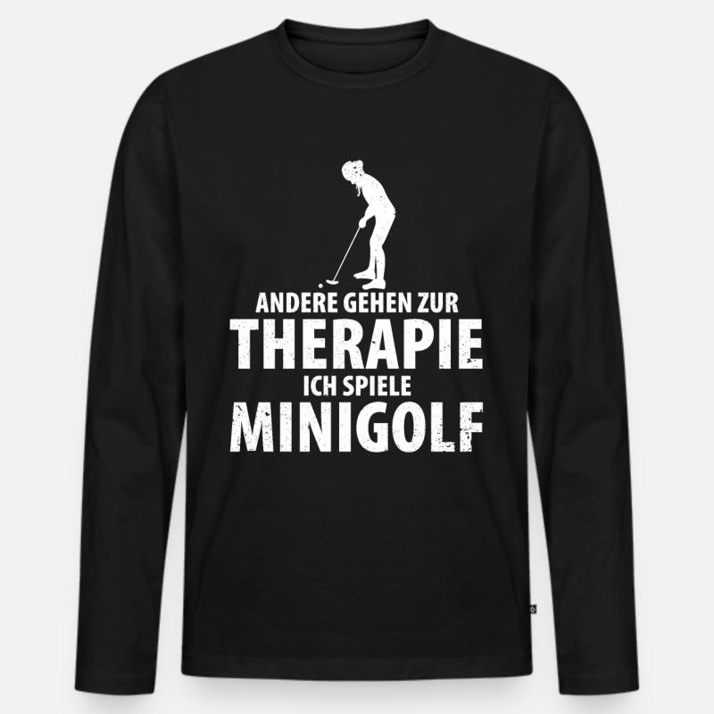 MINIGOLF MINIGOLFER MINIGOLFERIN - Männer Premium Bio Langarmshirt - Schwarz