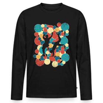 Capoeira - T-shirt manches longues Premium bio Homme - noir - Devant - Nico (187cm)