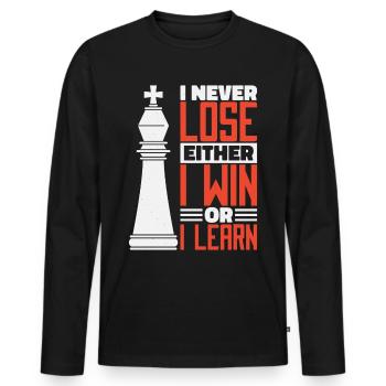 échiquier échiquier mise en place - T-shirt manches longues Premium bio Homme - noir - Devant - Nico (187cm)