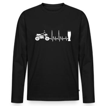 Motorrad und Bier - Männer Premium Bio Langarmshirt - Schwarz - Vorne - Nico (187cm)