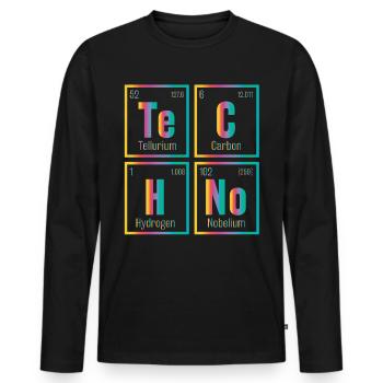 Techno Element House Music - Men's Premium Organic Long Sleeve Shirt - black - Front - Nico (187cm)