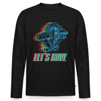Let’s rave - T-shirt manches longues Premium bio Homme - noir - Devant - Nico (187cm)