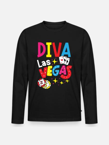 Diva Las Vegas Femmes - T-shirt manches longues Premium bio Homme - noir