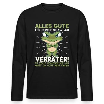 Jobwechsel Neuer Job Abschied Kollege neue Arbeit - Männer Premium Bio Langarmshirt - Schwarz - Vorne - Nico (187cm)