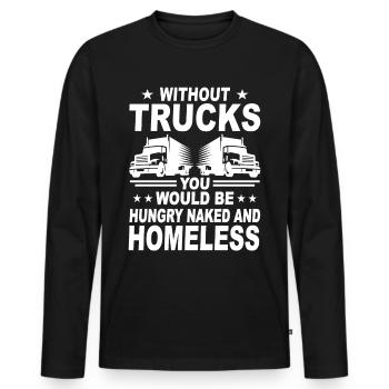Truck Truck Drivers Trucks Trucks Truck Drivers - Men's Premium Organic Long Sleeve Shirt - black - Front - Nico (187cm)