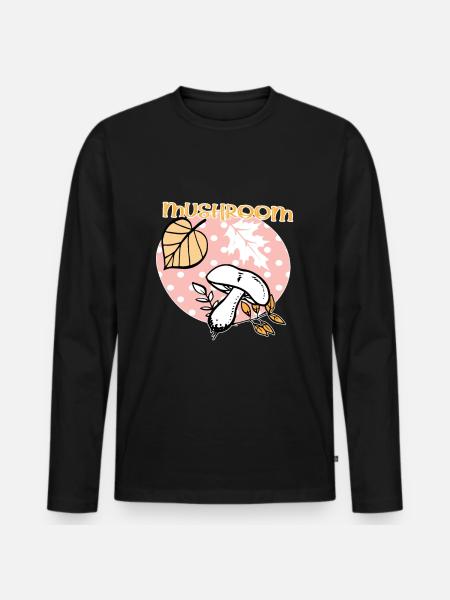Mushroom Autumn - Men's Premium Organic Long Sleeve Shirt - black