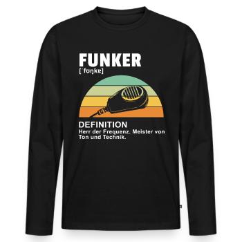 Funker Amateurfunker Amateurfunk Funkgerät - Männer Premium Bio Langarmshirt - Schwarz - Vorne - Nico (187cm)