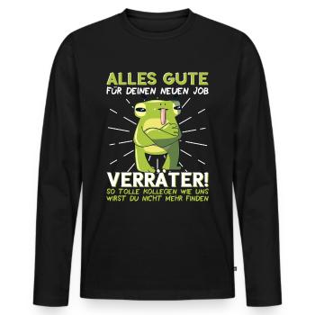Jobwechsel Neuer Job Abschied Kollege neue Arbeit - Männer Premium Bio Langarmshirt - Schwarz - Vorne - Nico (187cm)