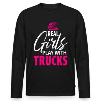 Fernfahrer LKW Fahrer Berufskraftfahrer - Männer Premium Bio Langarmshirt - Schwarz - Vorne - Nico (187cm)