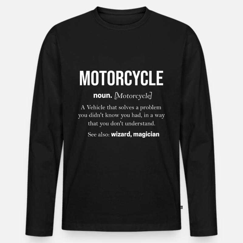 Motorrad - Männer Premium Bio Langarmshirt - Schwarz