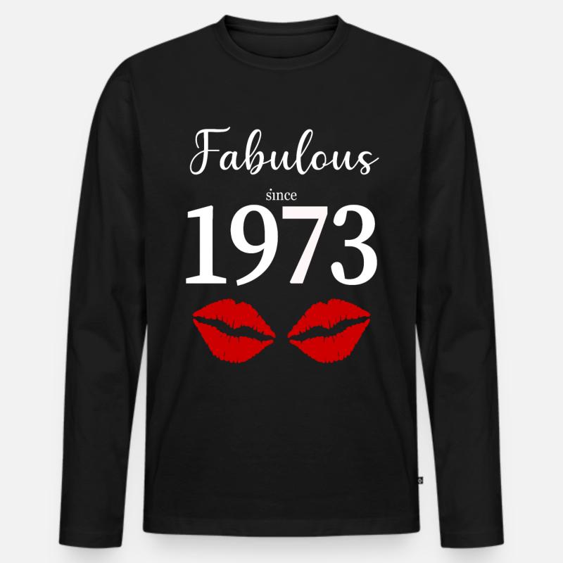 1973 - Männer Premium Bio Langarmshirt - Schwarz