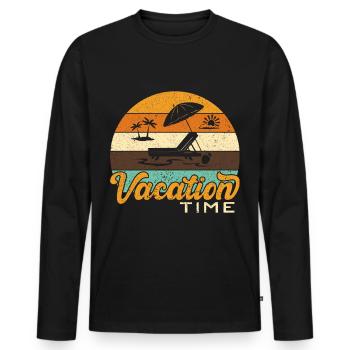 Vacances vacances d’été Vacances à la plage Vacances annuelles - T-shirt manches longues Premium bio Homme - noir - Devant - Nico (187cm)