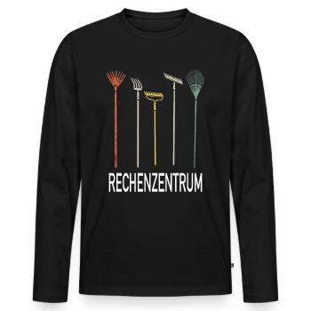 Rechenzentrum Rechen Garten Gärtner Geschenk - Männer Premium Bio Langarmshirt - Schwarz - Vorne - Nico (187cm)