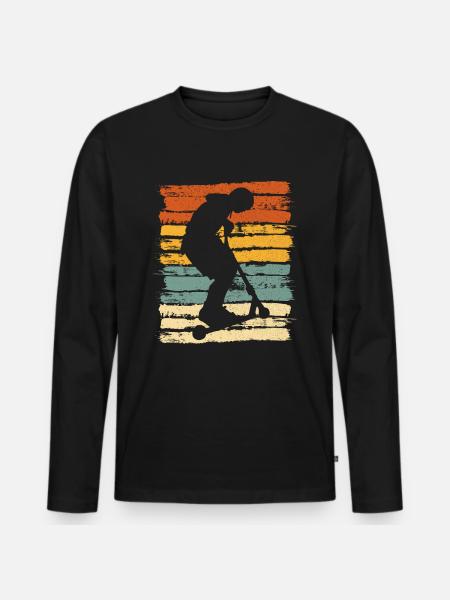 Scooter Pedal Scooter Stunt E-Scooter Folding Scooter - Men's Premium Organic Long Sleeve Shirt - black
