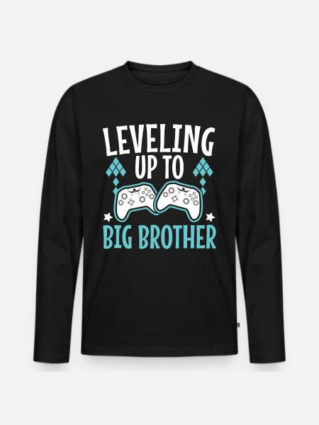 Leveling Up Tp Big Brother - Men's Premium Organic Long Sleeve Shirt - black