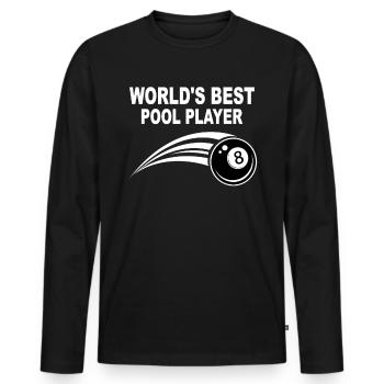 World’s Best Pool Player - 8-Ball Pool Billiard - T-shirt manches longues Premium bio Homme - noir - Devant - Nico (187cm)