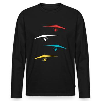 Hang gliders Delta gliders Aviation - Men's Premium Organic Long Sleeve Shirt - black - Front - Nico (187cm)