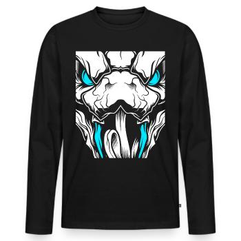 Skull serpent Halloween - T-shirt manches longues Premium bio Homme - noir - Devant - Nico (187cm)
