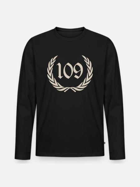 verjaardag, 109, fodelsedag - Männer Premium Bio Langarmshirt - Schwarz