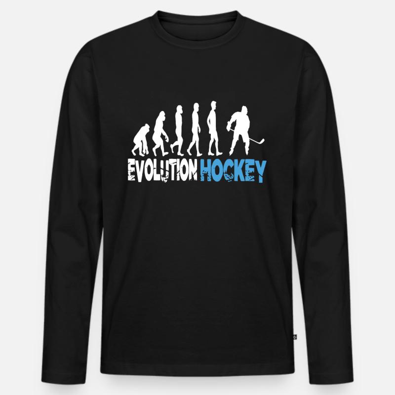 Evolution Hockey - Männer Premium Bio Langarmshirt - Schwarz
