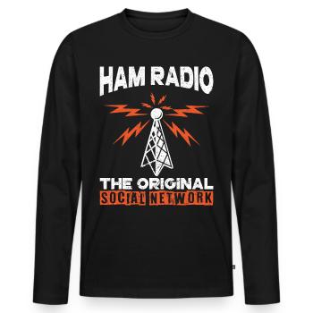 Funk Amateur Funker Funken Radio Hobby Geschenk - Männer Premium Bio Langarmshirt - Schwarz - Vorne - Nico (187cm)