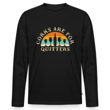 Wine Red Wine Wine Drinker Wine Tasting Gift Idea - Men's Premium Organic Long Sleeve Shirt - black - Front - Nico (187cm)