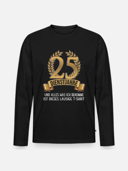 25 jaar werknemer bedrijfsfeest bedrijfsjubileum - Mannen Premium Bio shirt met lange mouwen - zwart