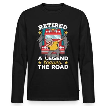 LKW Fahrer Rente Fernfahrer Berufskraftfahrer - Männer Premium Bio Langarmshirt - Schwarz - Vorne - Nico (187cm)