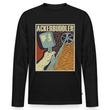 Metalldetektor Sondeln Sondengänger - Männer Premium Bio Langarmshirt - Schwarz - Vorne - Nico (187cm)
