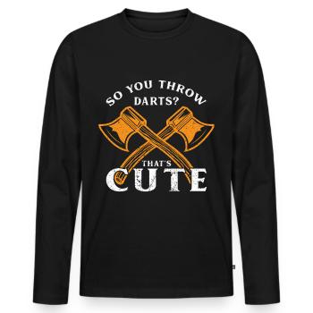 Axt Werfen Axt Werfer Axt Geschenk - Männer Premium Bio Langarmshirt - Schwarz - Vorne - Nico (187cm)