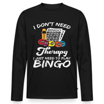 Bingo Bingospieler Gesellschaftsspiel Bingo Lotto - Männer Premium Bio Langarmshirt - Schwarz - Vorne - Nico (187cm)