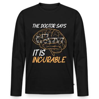 Train train train conducteurs de train - T-shirt manches longues Premium bio Homme - noir - Devant - Nico (187cm)