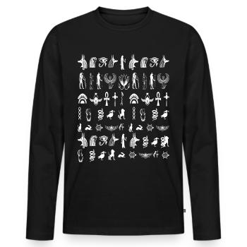 Egypt Hieroglyphics Egyptian - Men's Premium Organic Long Sleeve Shirt - black - Front - Nico (187cm)
