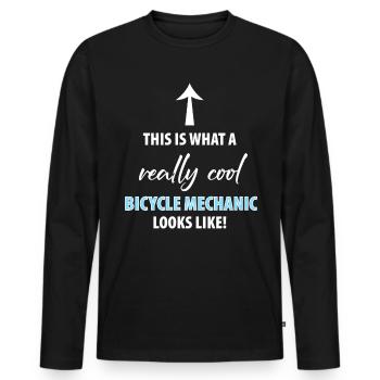 Bicycle workshop Bicycle fitter Bicycle - Men's Premium Organic Long Sleeve Shirt - black - Front - Nico (187cm)