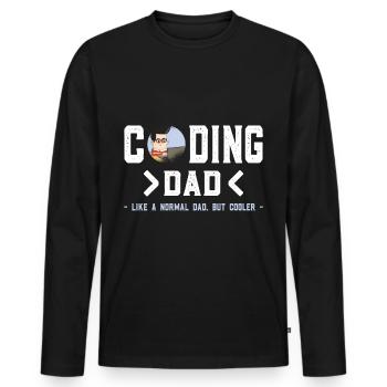 Coding Software Developer Computer Dad - Men's Premium Organic Long Sleeve Shirt - black - Front - Nico (187cm)