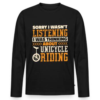 unicycle unicycle unicycler artist gift - Men's Premium Organic Long Sleeve Shirt - black - Front - Nico (187cm)
