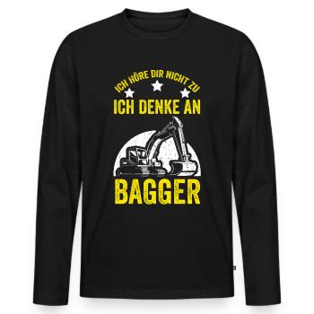 Baggern Baggerfahrer Bagger - Männer Premium Bio Langarmshirt - Schwarz - Vorne - Nico (187cm)