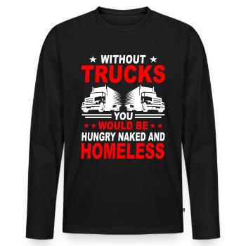 Trucks Trucks Trucks Truck Drivers Truck Drivers Truck Drivers - Men's Premium Organic Long Sleeve Shirt - black - Front - Nico (187cm)