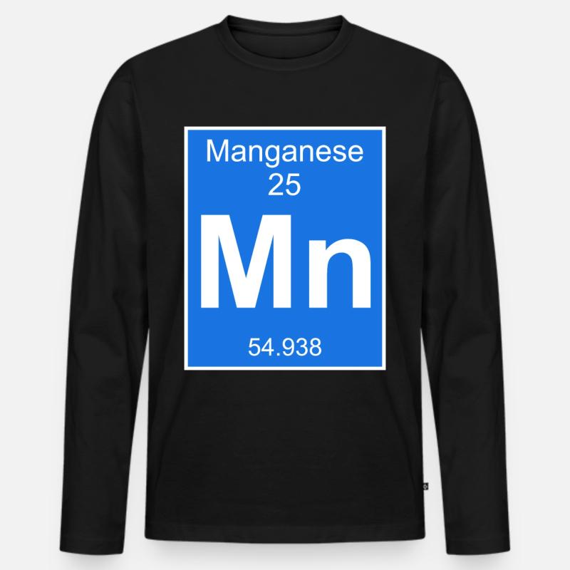Mangan chemisches Element Periodensystem - Männer Premium Bio Langarmshirt - Schwarz