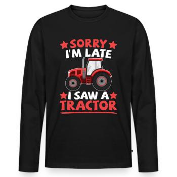 Tractor Tractor Farmer Farm Tractor Driver - Men's Premium Organic Long Sleeve Shirt - black - Front - Nico (187cm)