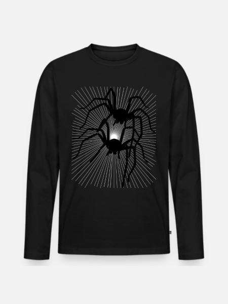 Spider Spiders Animals Crawling Disgust Horror - Men's Premium Organic Long Sleeve Shirt - black