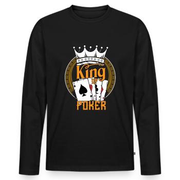 King of Poker - Männer Premium Bio Langarmshirt - Schwarz - Vorne - Nico (187cm)