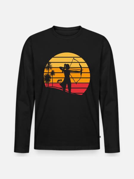 Sunset Archery Archery Archery - Men's Premium Organic Long Sleeve Shirt - black