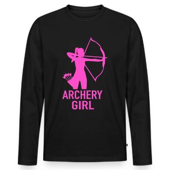 Tir à l’arc Fille Archer Tir à l’arc Tir à l’arc - T-shirt manches longues Premium bio Homme - noir - Devant - Nico (187cm)