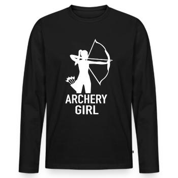 Archery Girl archer tir à l’arc Sports à l’arc - T-shirt manches longues Premium bio Homme - noir - Devant - Nico (187cm)